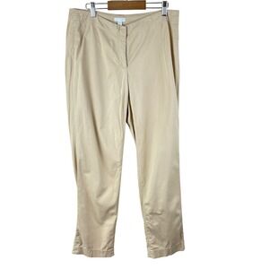 J Jill Straight Leg Career Pants Womens 6 Tan Stretch Cotton Flat‎ Front Office